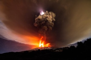 SICILY, ITALY - DECEMBER 03: A view of a volcanic eruption at Mount Etna's Vorgaine crater on December 03, 2015 in Sicily, Italy., Image: 268130375, License: Rights-managed, Restrictions: , Model Release: no, Credit line: Profimedia, Barcroft Media